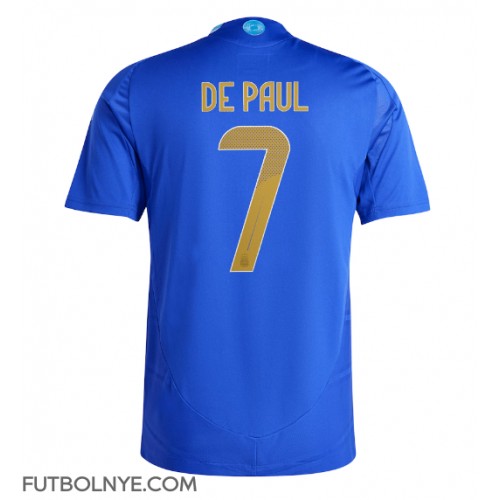 Camiseta Argentina Rodrigo De Paul #7 Visitante Equipación Copa America 2024 manga corta